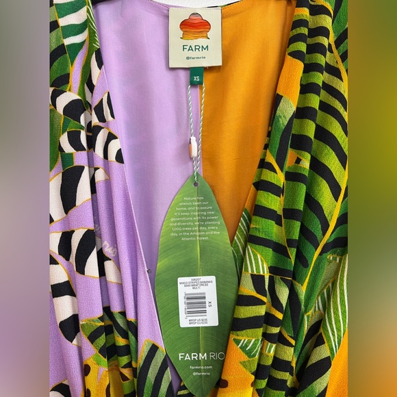 FARM Rio Mixed Striped Bananas Maxi Wrap Dress Multi - Picture 4 of 4